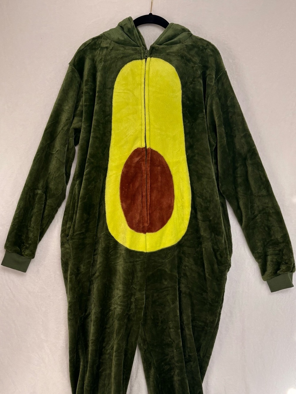 🥑 Cozy Avocado Print One Piece Pajama Suit – Size Small
